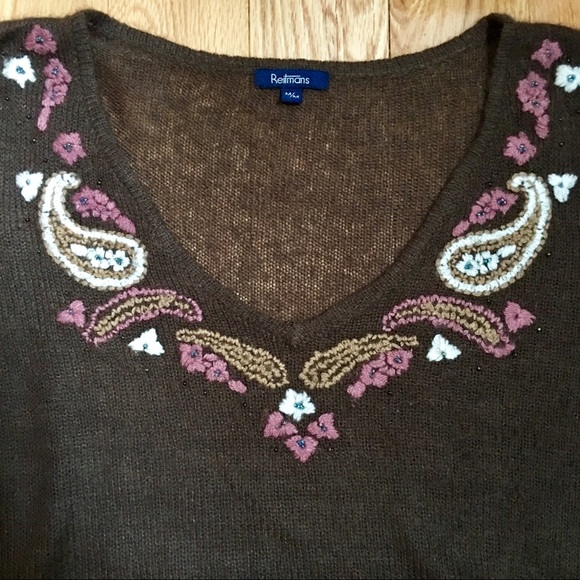 Reitmans embroidered sweater with bell sleeve - Picture 2 of 8